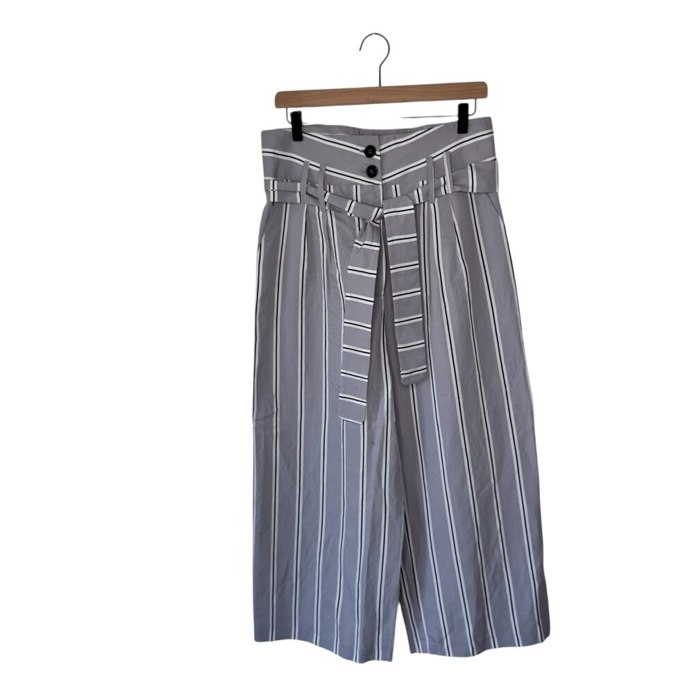 La Fee Maraboutee Striped  High Rise Pants Gray Size 40